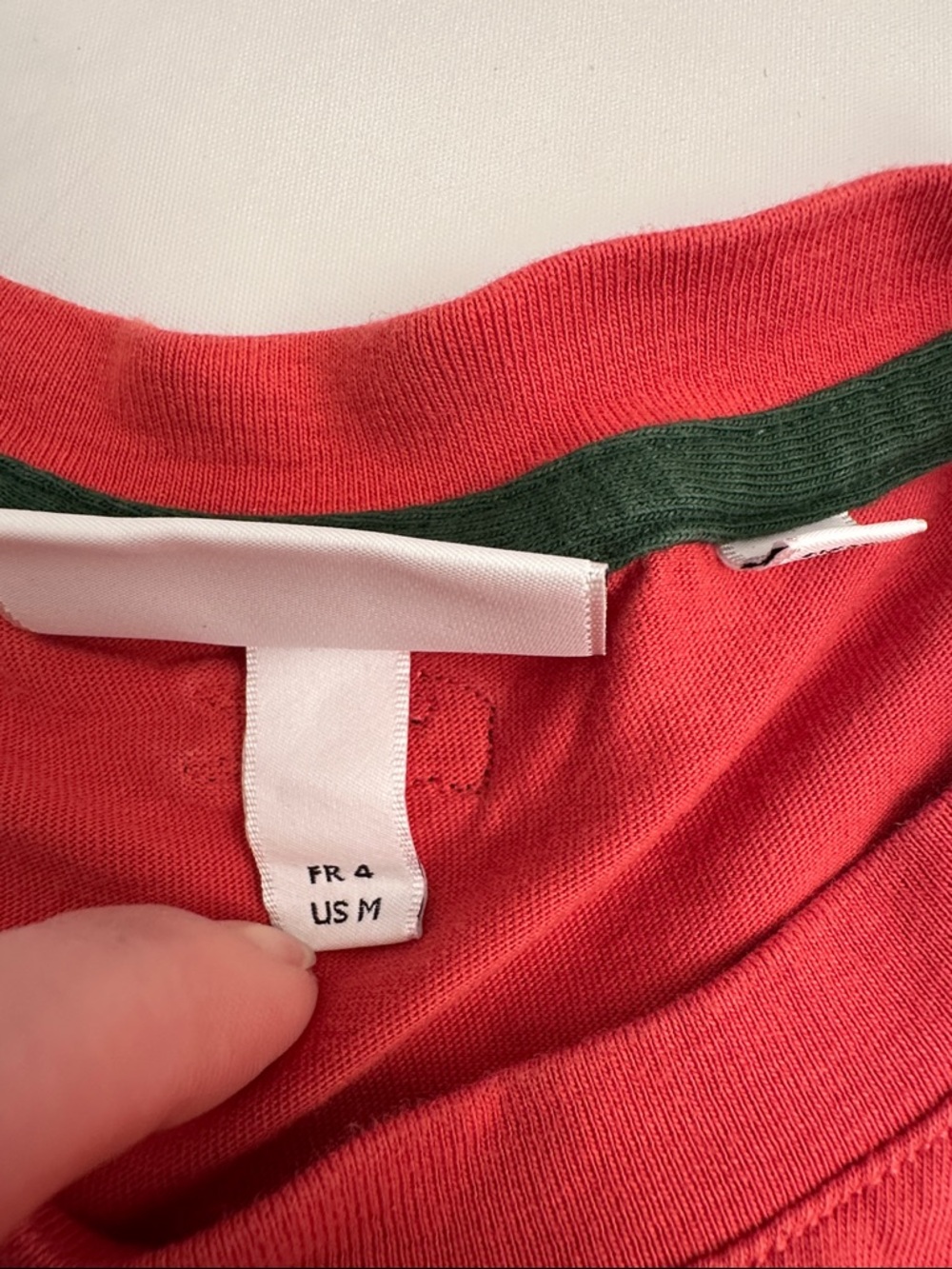 Lacoste red orange crackled big alligator spell out logo short sleeve t-shirt - Picture 7 of 11
